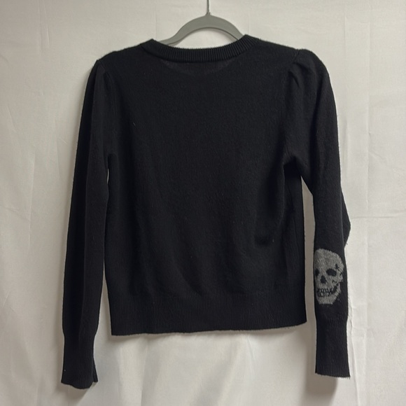 Skull Cashmere 100% Cashmere Understated Sleeve Skull Sweater Black Size XS - Picture 5 of 6